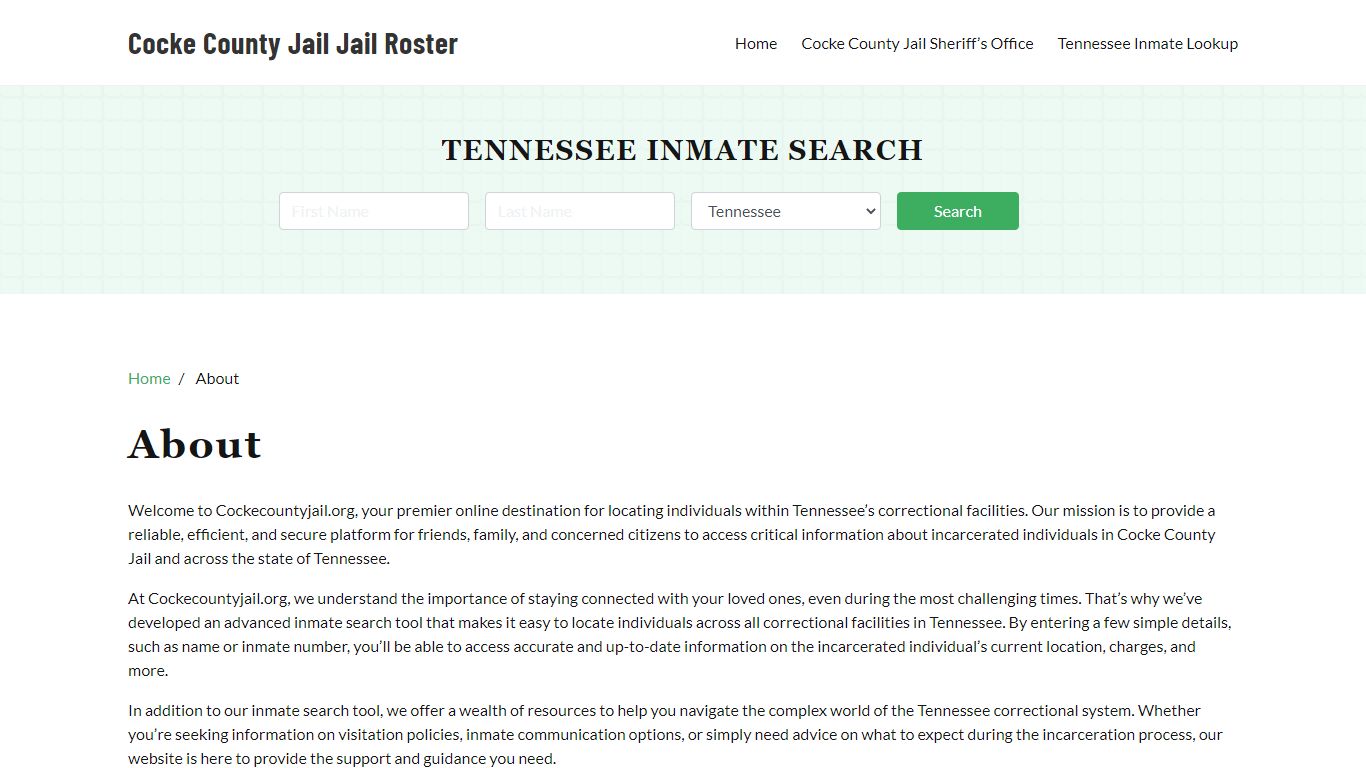 Tennessee Inmate Search
